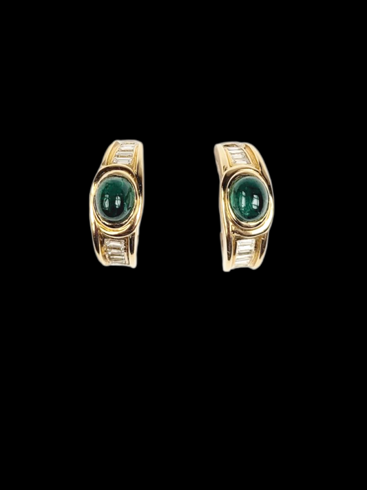 Cabochon emerald and diamond earrings
SKU: 8349