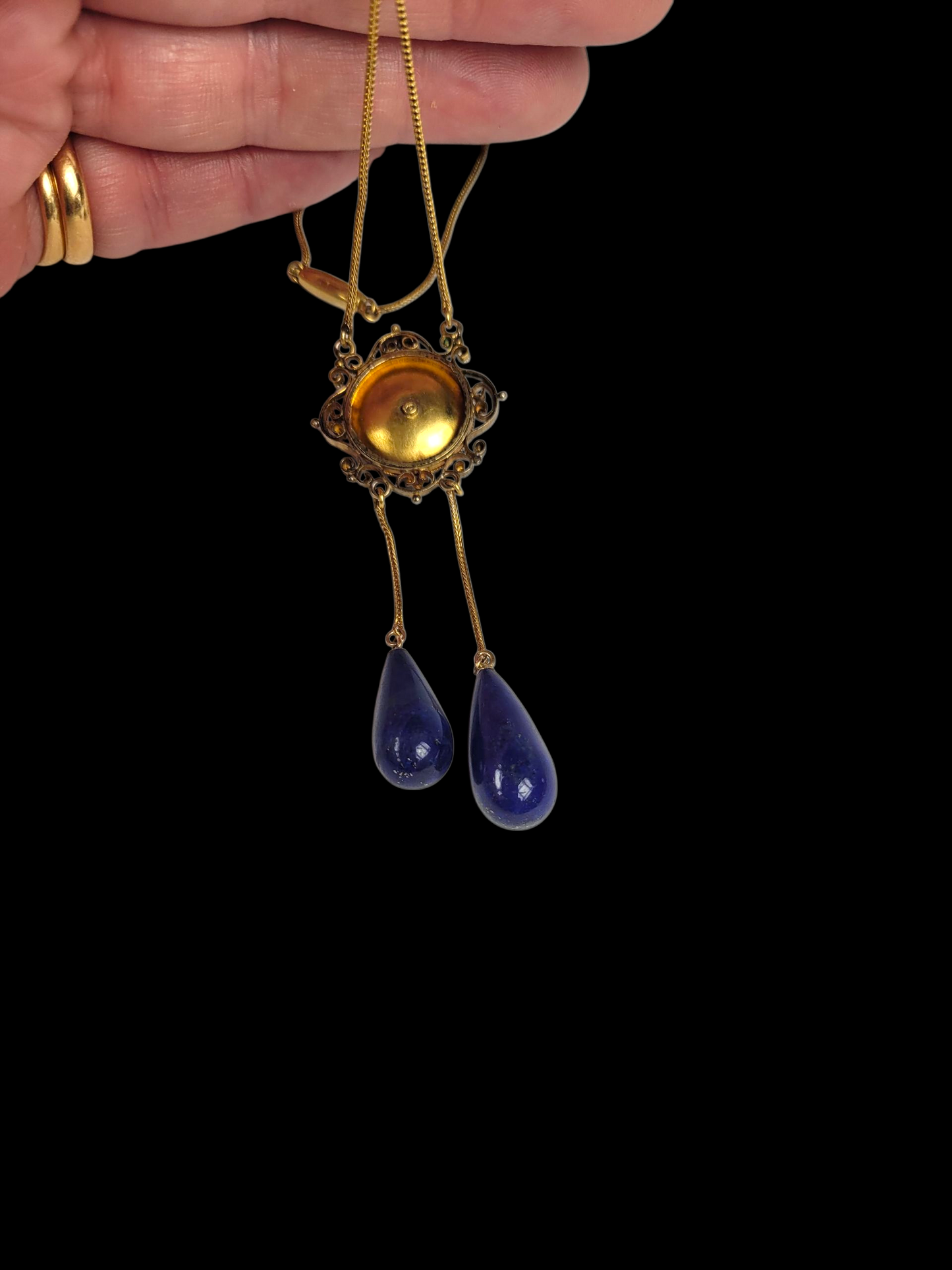 Antique archaeological revival lapis lazuli gold necklace
SKU: 8335