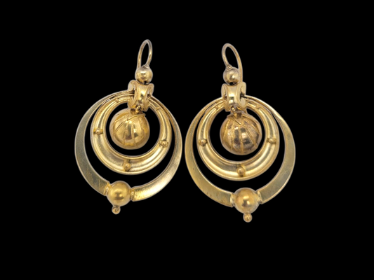 Antique archaeological revival gold drop earrings
SKU: 8362