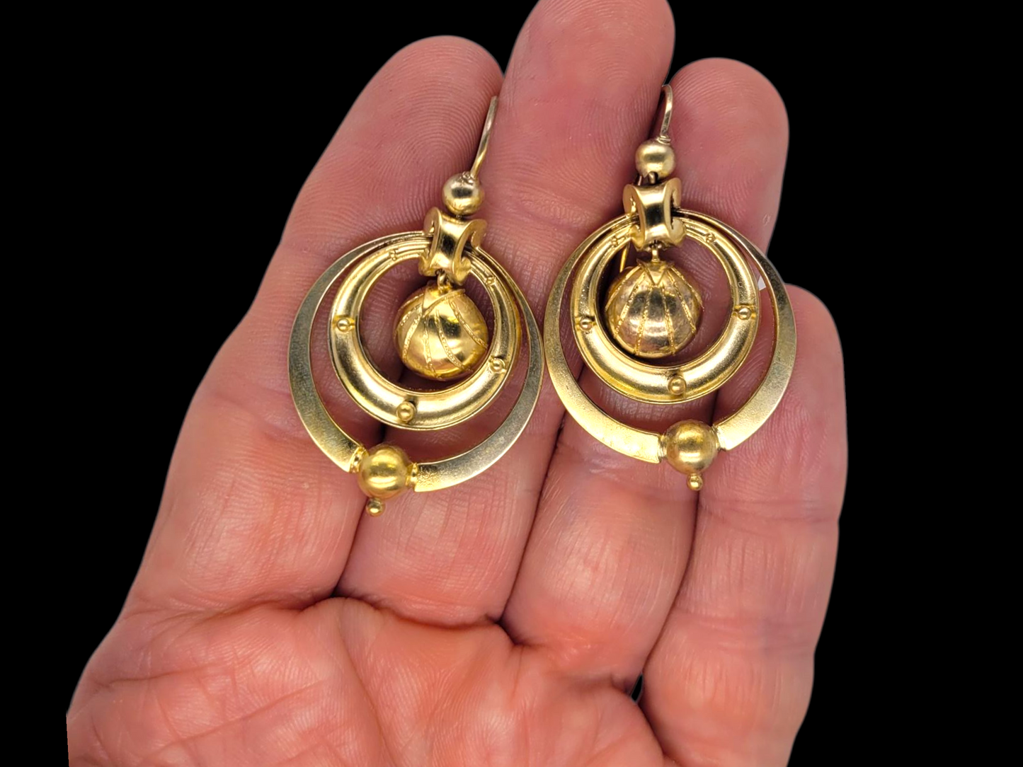Antique archaeological revival gold drop earrings
SKU: 8362