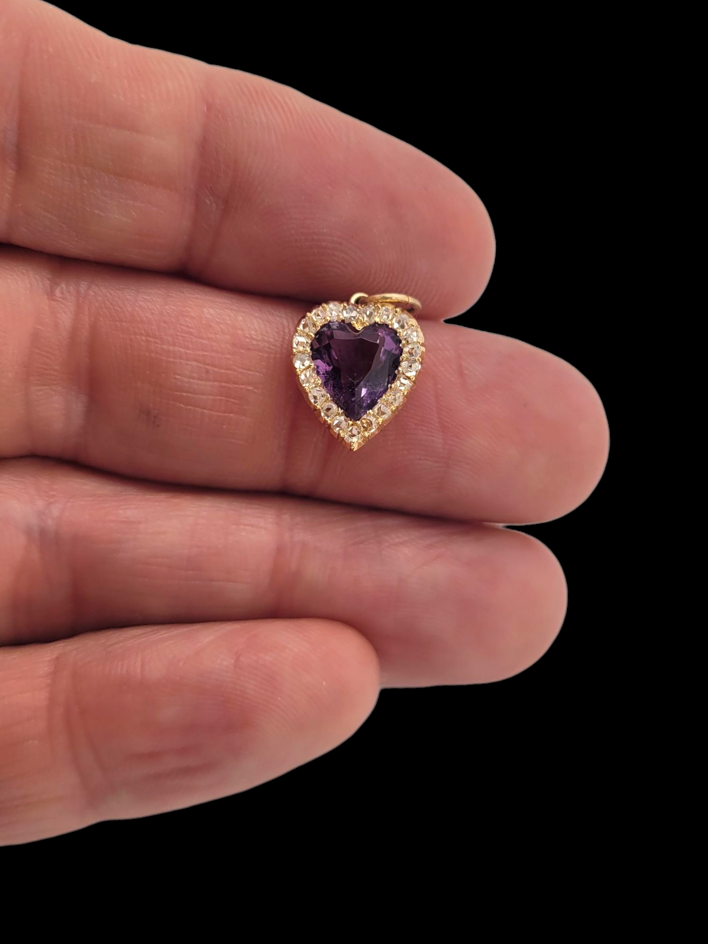 Antique amethyst and diamond heart pendant
SKU: 8369