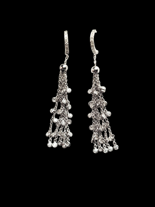 Diamond tassel drop earrings
SKU: 8374