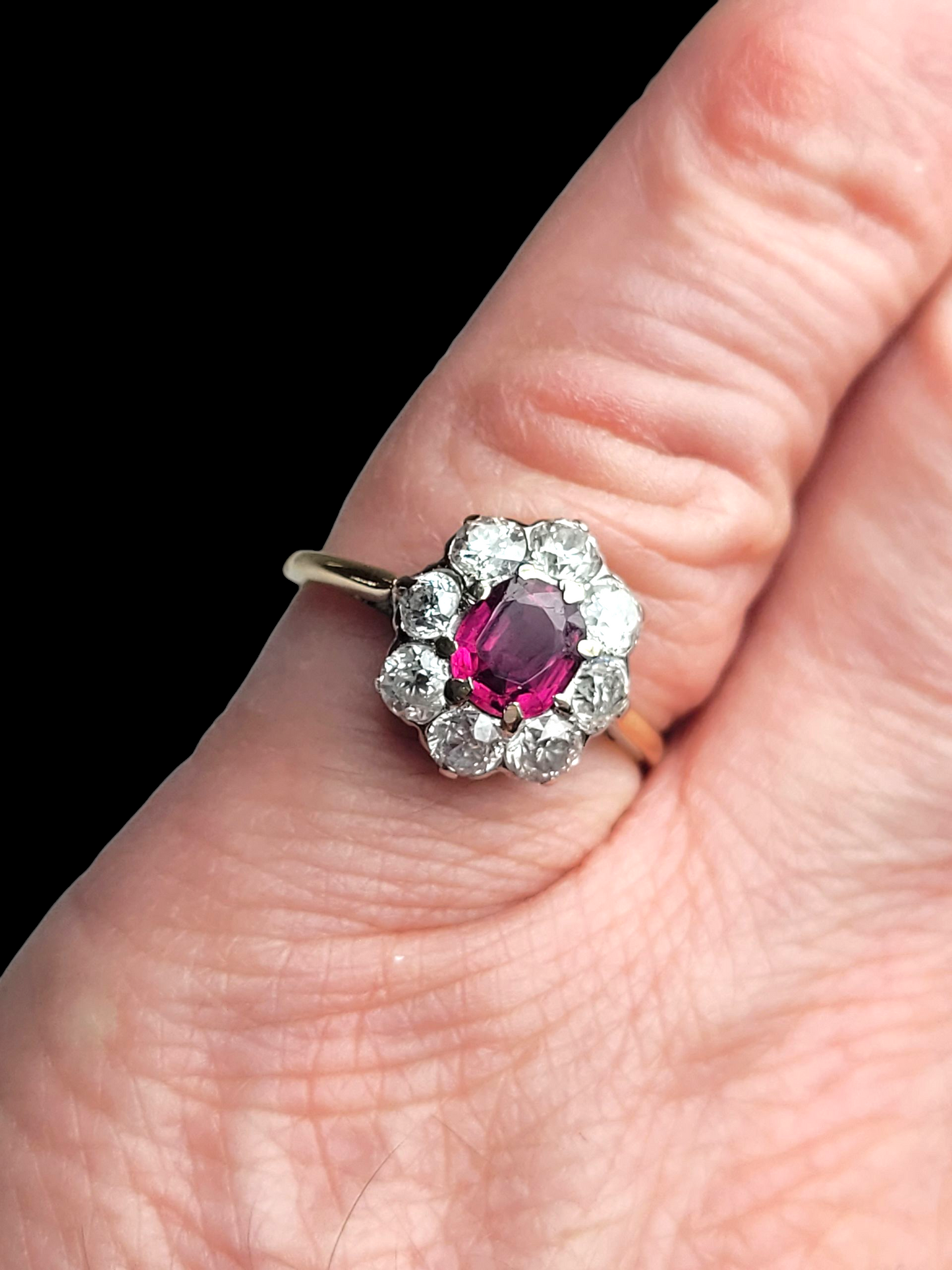 Antique ruby and diamond cluster ring
SKU: 8379