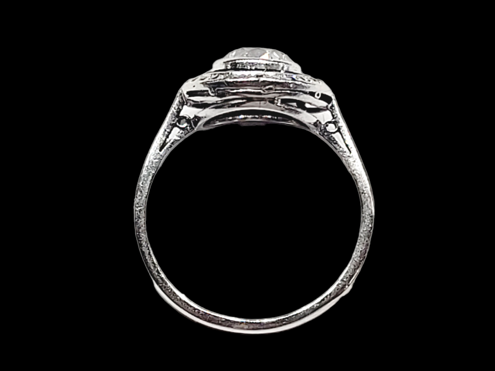 Sapphire and diamond art deco target ring Sku 5916