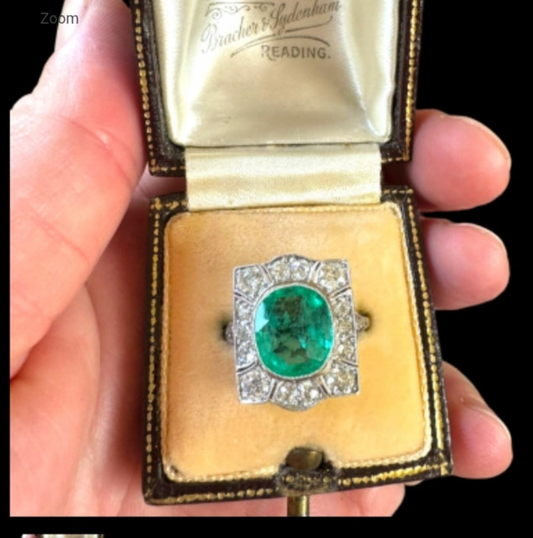 Art deco emerald and diamond engagement ring
SKU: 7457