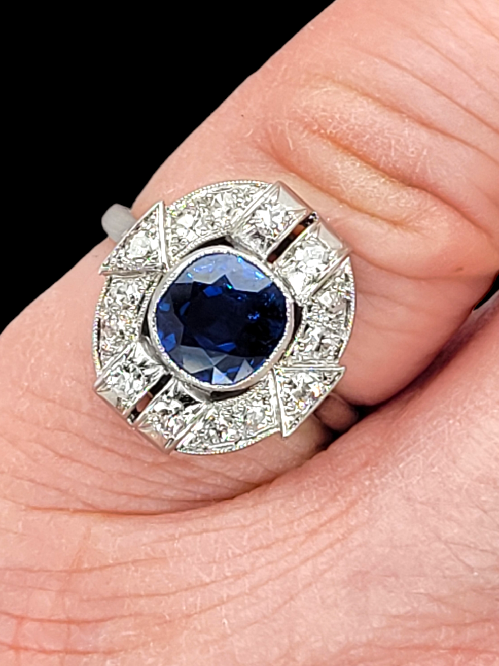 Art Deco sapphire and diamond panel ring
SKU: 6440