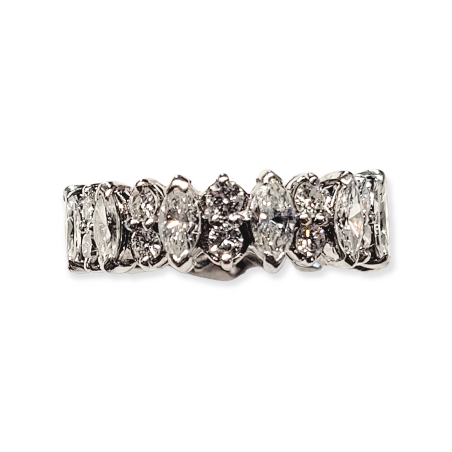 Vintage marquise diamond and diamond eternity ring Sku 5722