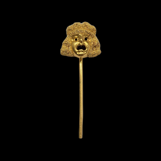 Etruscan revival tragedy mask stick pin sku 5844