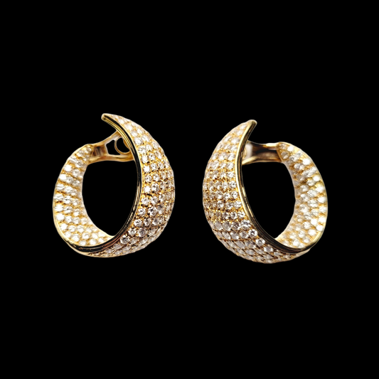 Super stylish diamond hoop earrings sku 5828