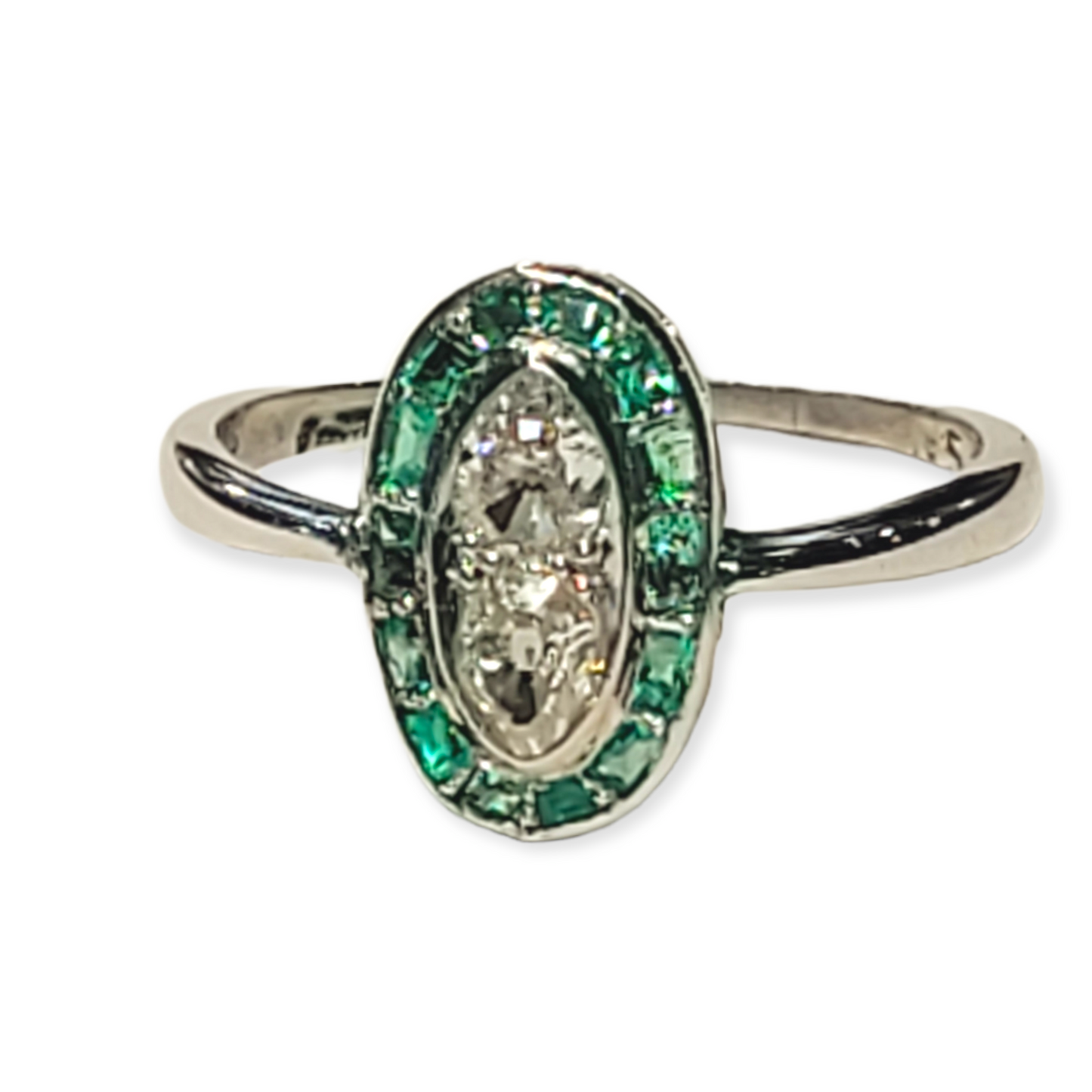 Emerald and diamond ring