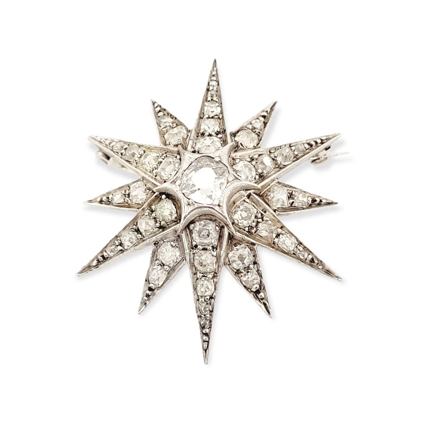 Antique diamond star brooch