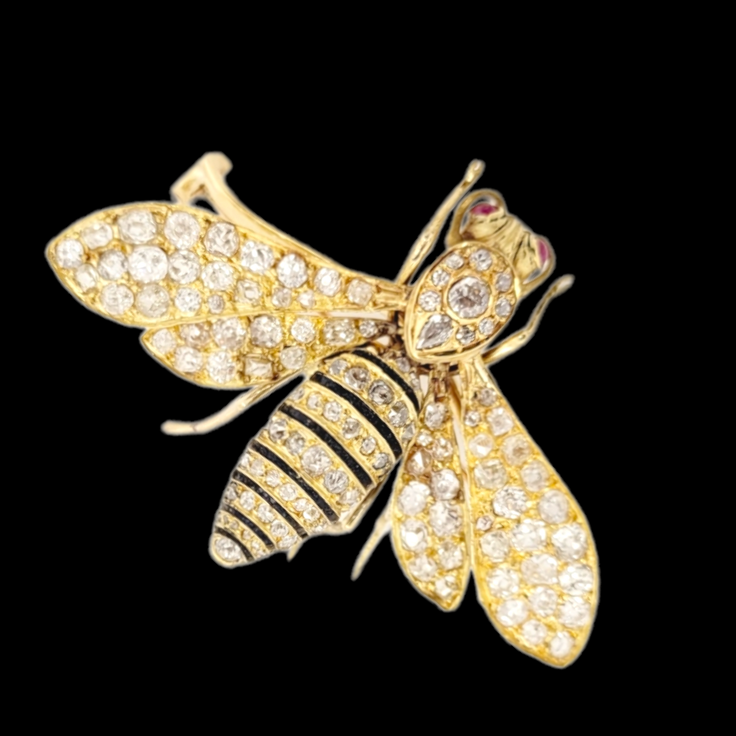 Antique diamond bug brooch
