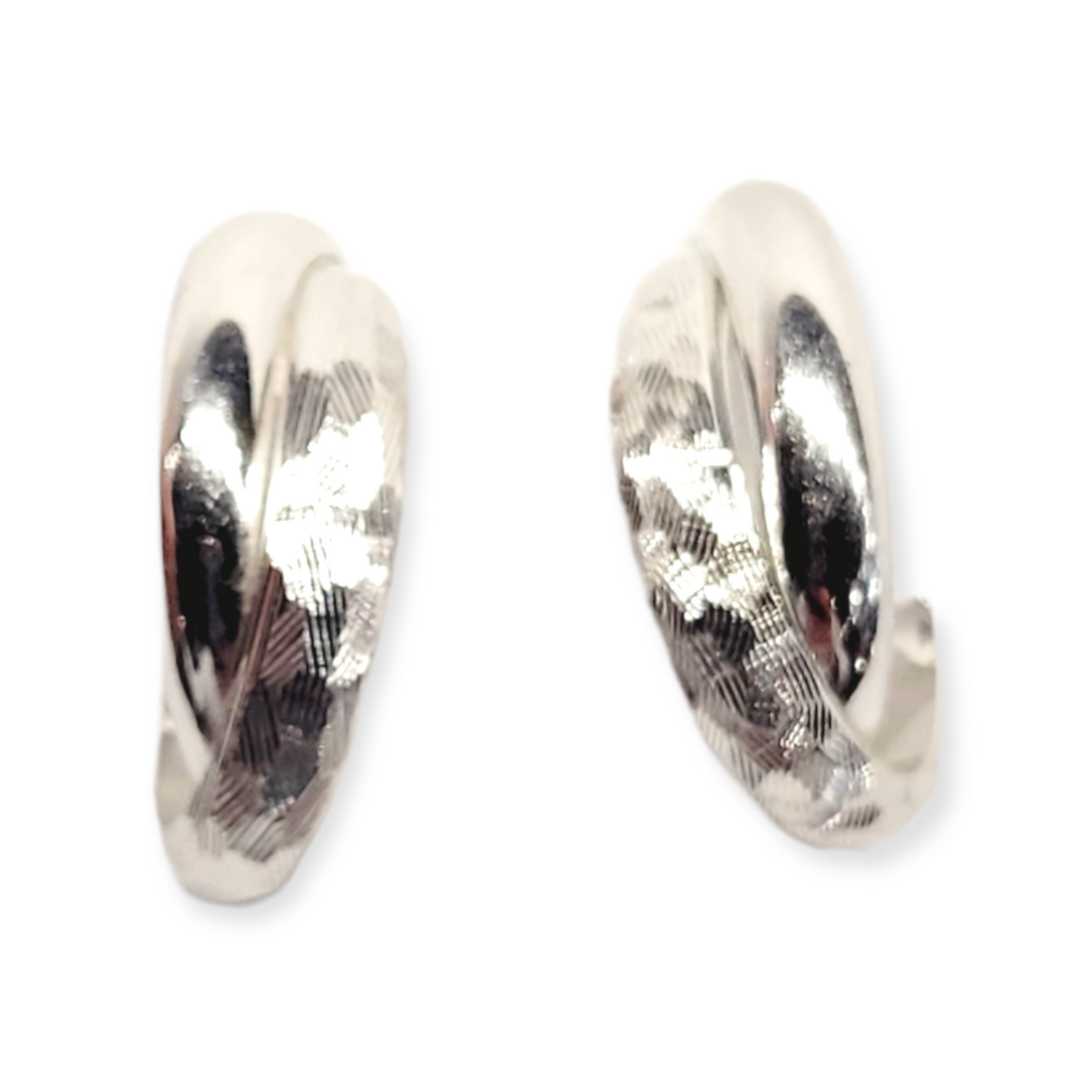 White gold hoop earrings
