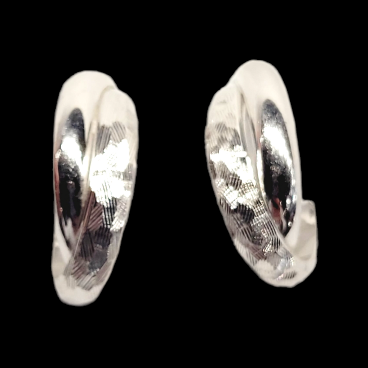 White gold hoop earrings