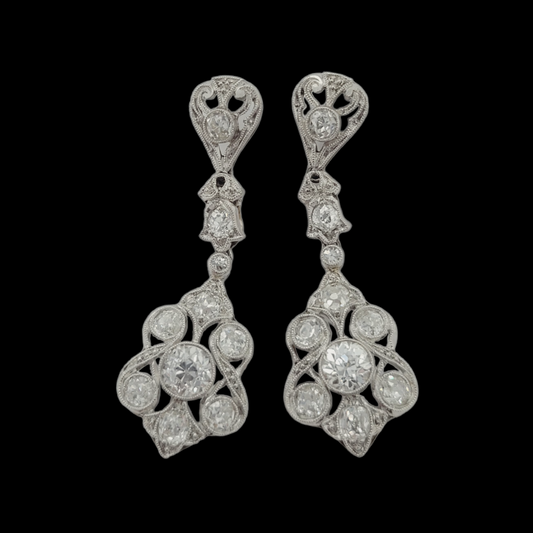 Belle epoque diamond drop earrings sku 6021