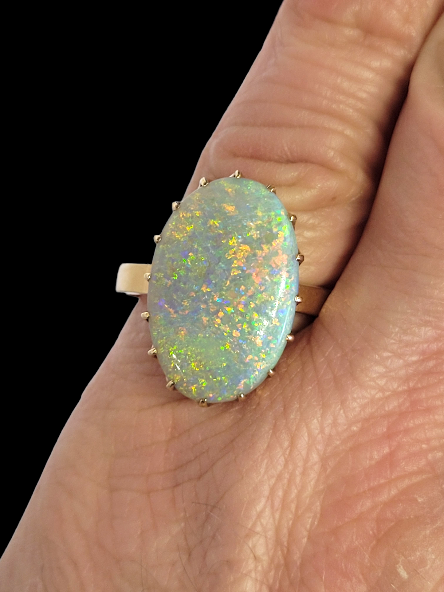 Antique fine opal ring