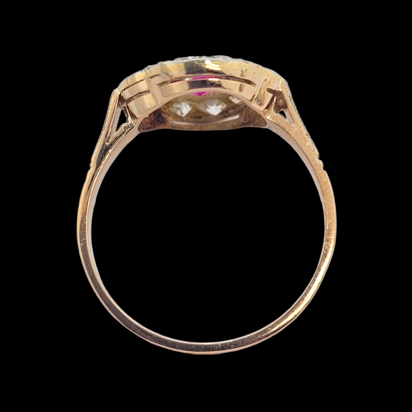 Antique Ruby and diamond quatrofoil ring