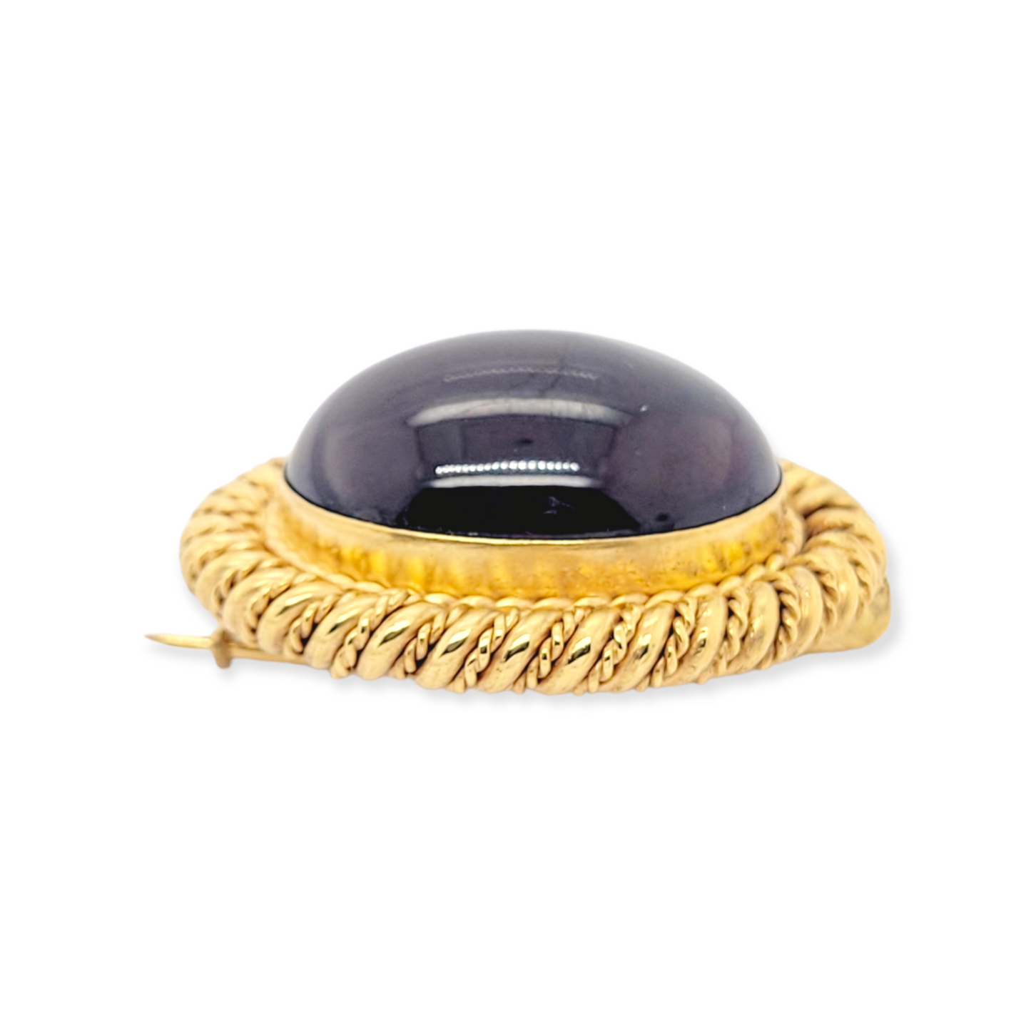 Antique Cabochon garnet brooch