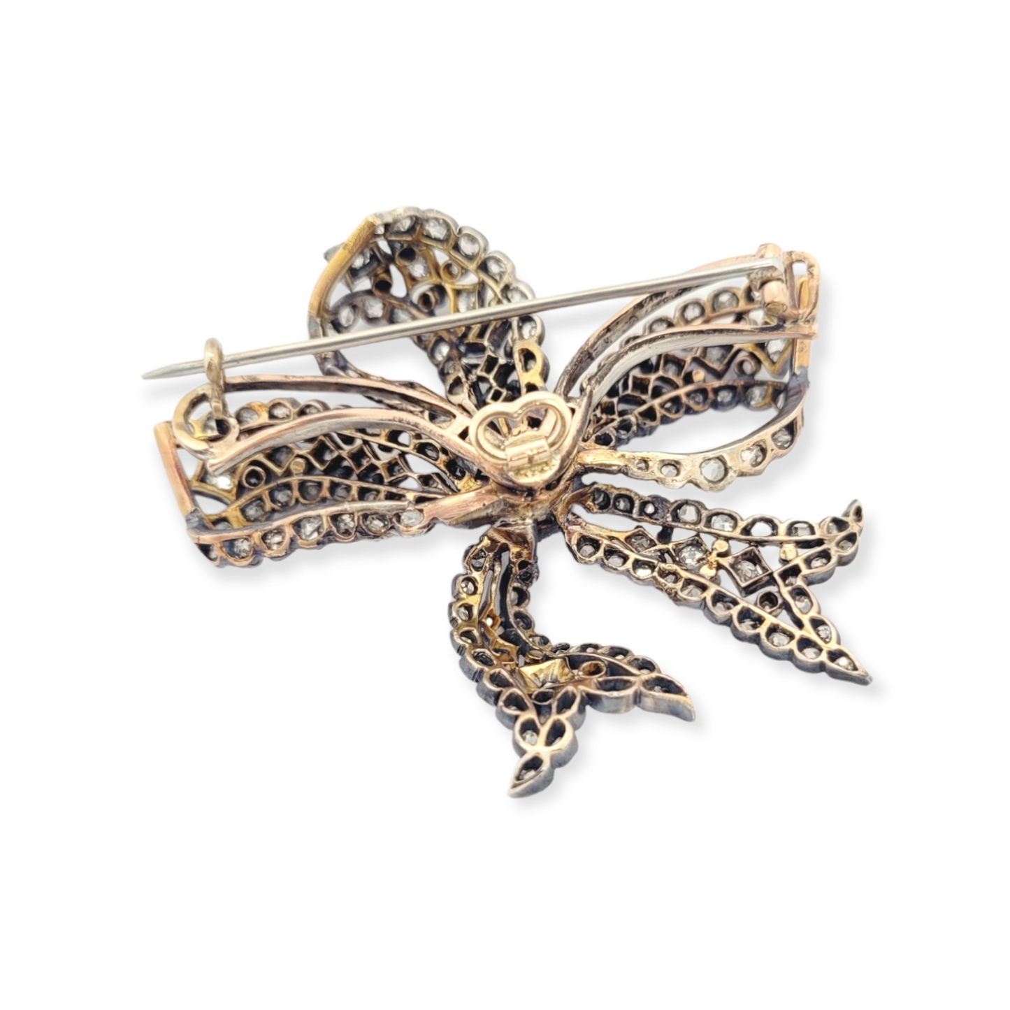 Antique diamond bow brooch