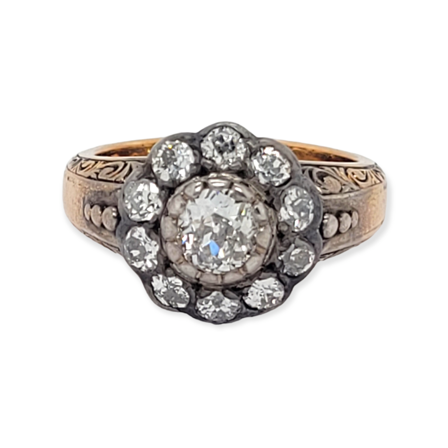 RARE antique diamond cluster ring Sku 6176