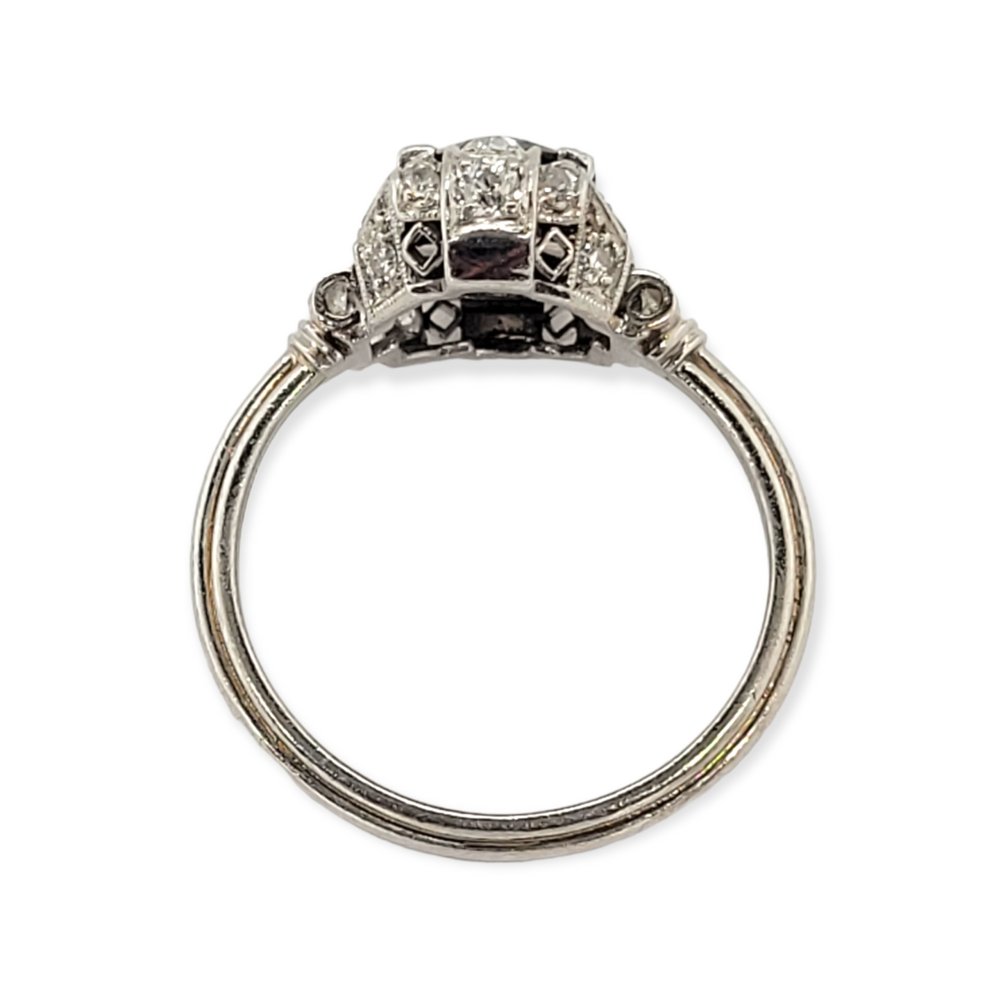 Art deco sapphire and diamond engagement ring SKU: 6237