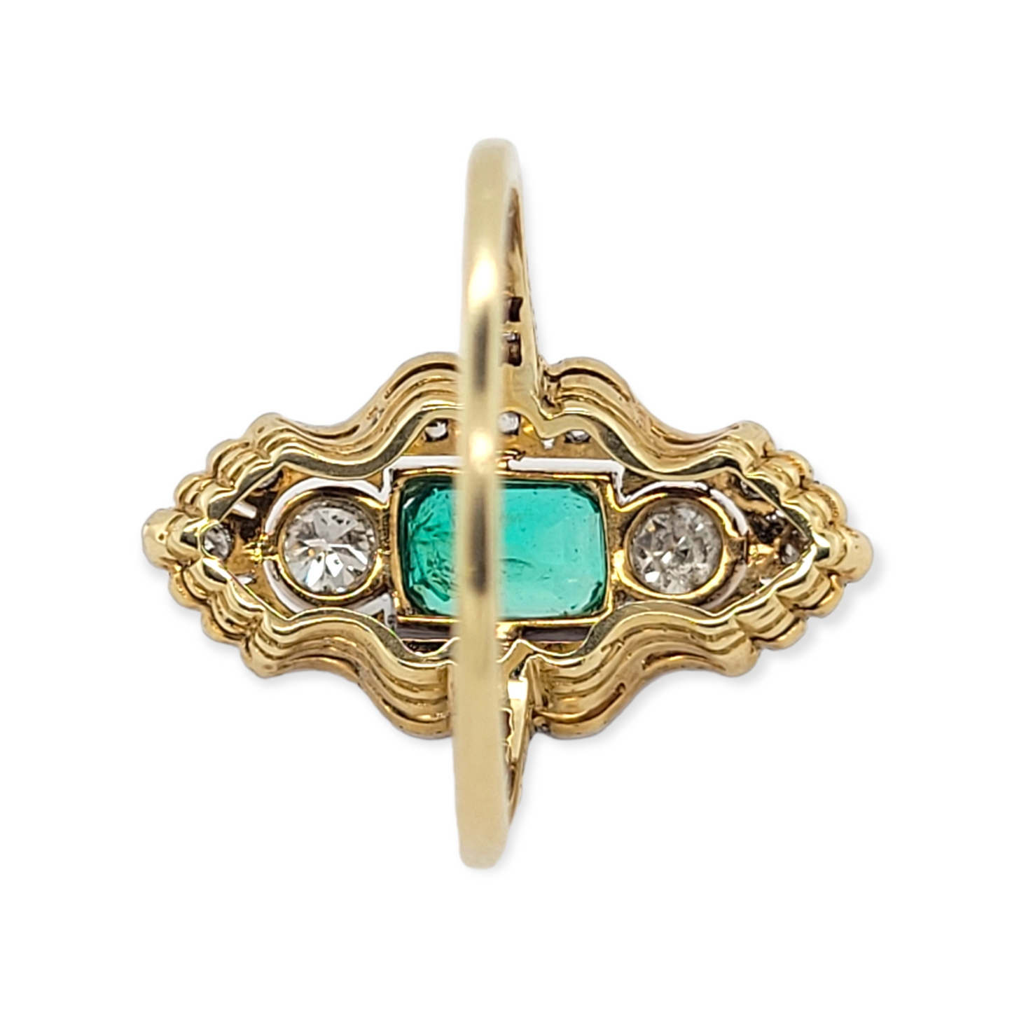 Art deco emerald and diamond dress ring SKU: 6236