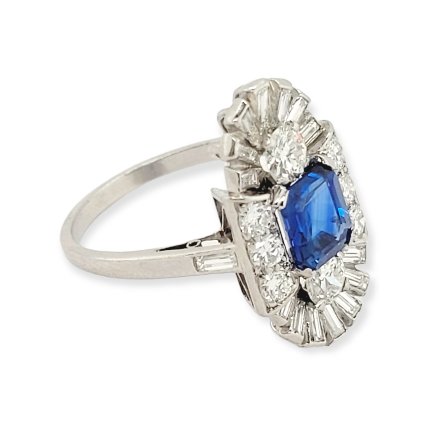 Fine Art deco sapphire and diamond cocktail ring SKU: 6238