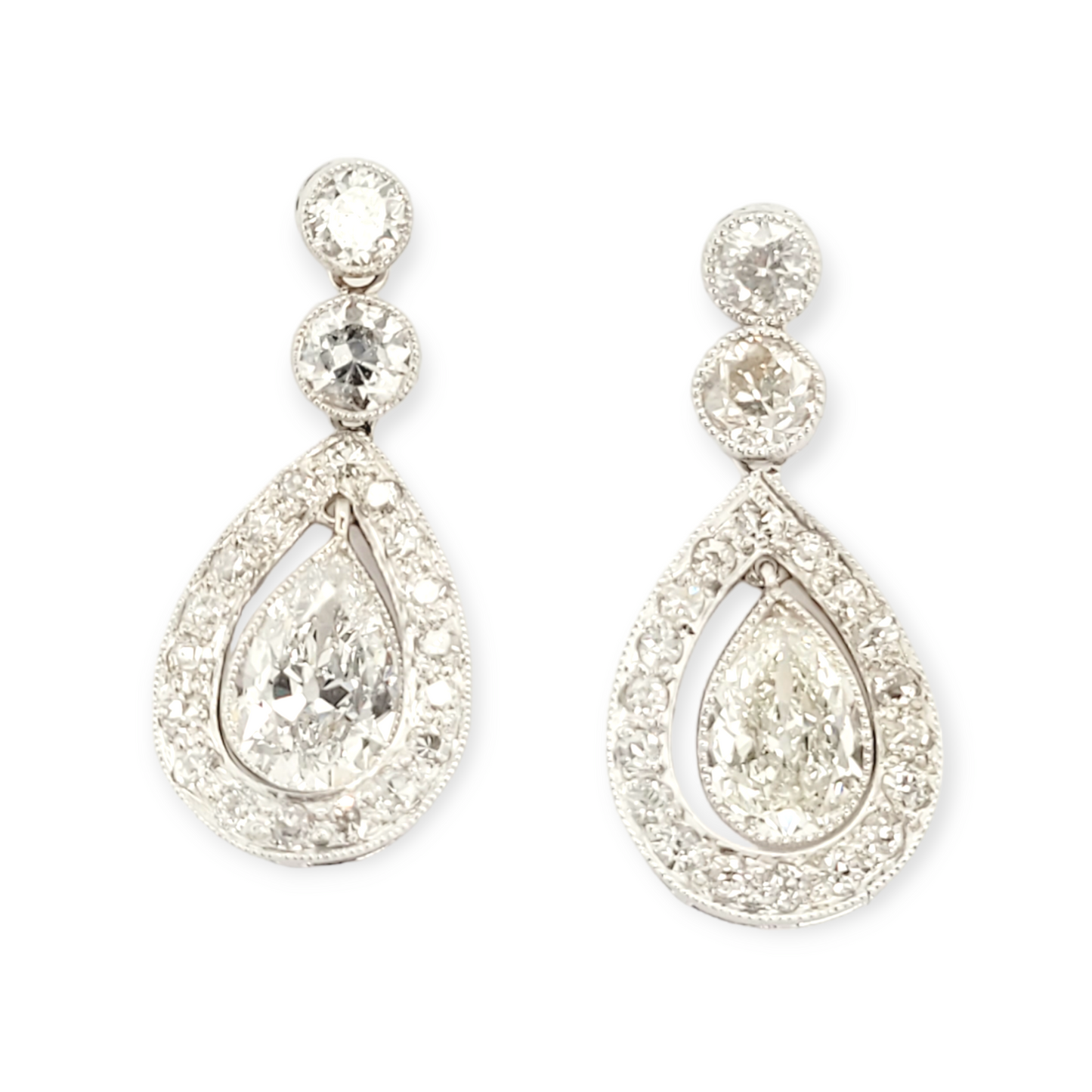 Edwardian pear shaped diamond drop earrings
SKU: 6404
