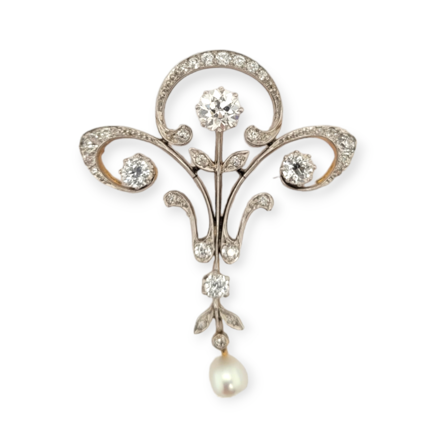 Art nouveau diamond and pearl brooch/pendant
SKU: 6417