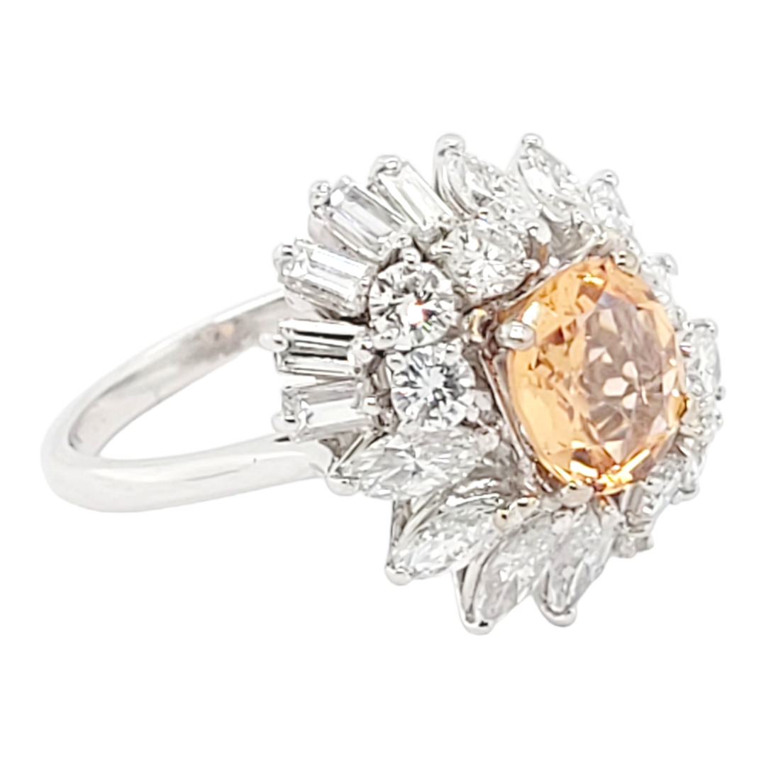 Stylish diamond baguette diamond and topaz cocktail ring
SKU: 6432