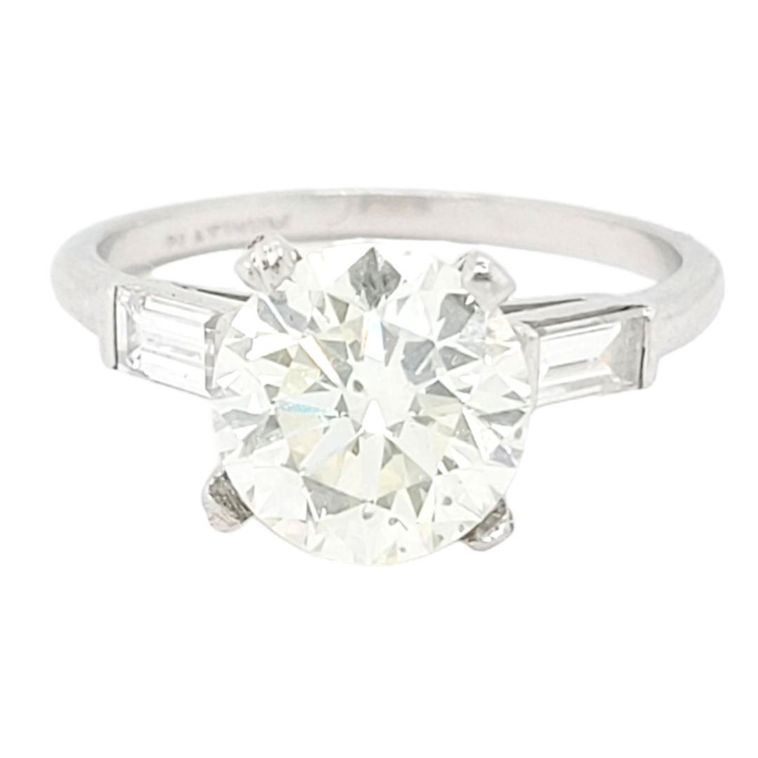 2.54ct diamond solitaire and baguette diamond engagement ring
SKU: 6471