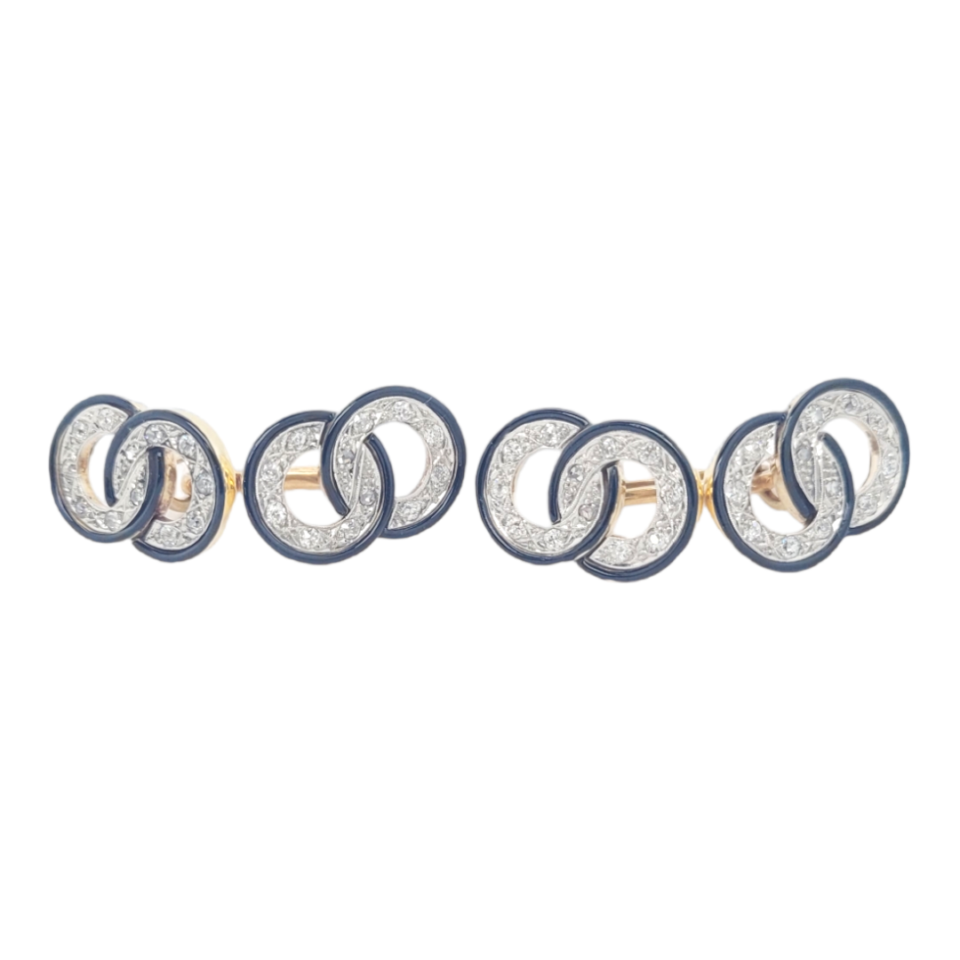 Art deco diamond and enamel cufflinks
SKU: 6505