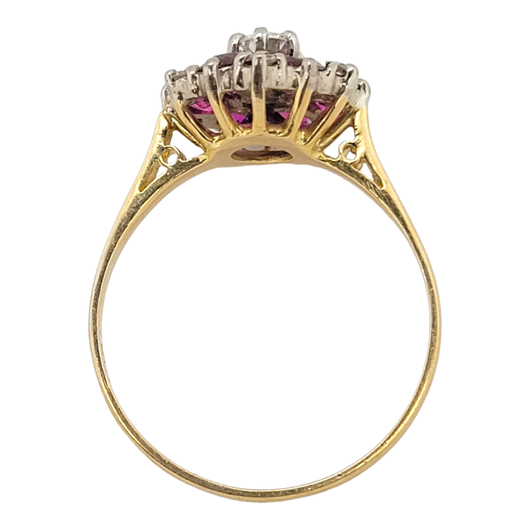 Vintage Ruby and diamond cluster ring
SKU: 6514
