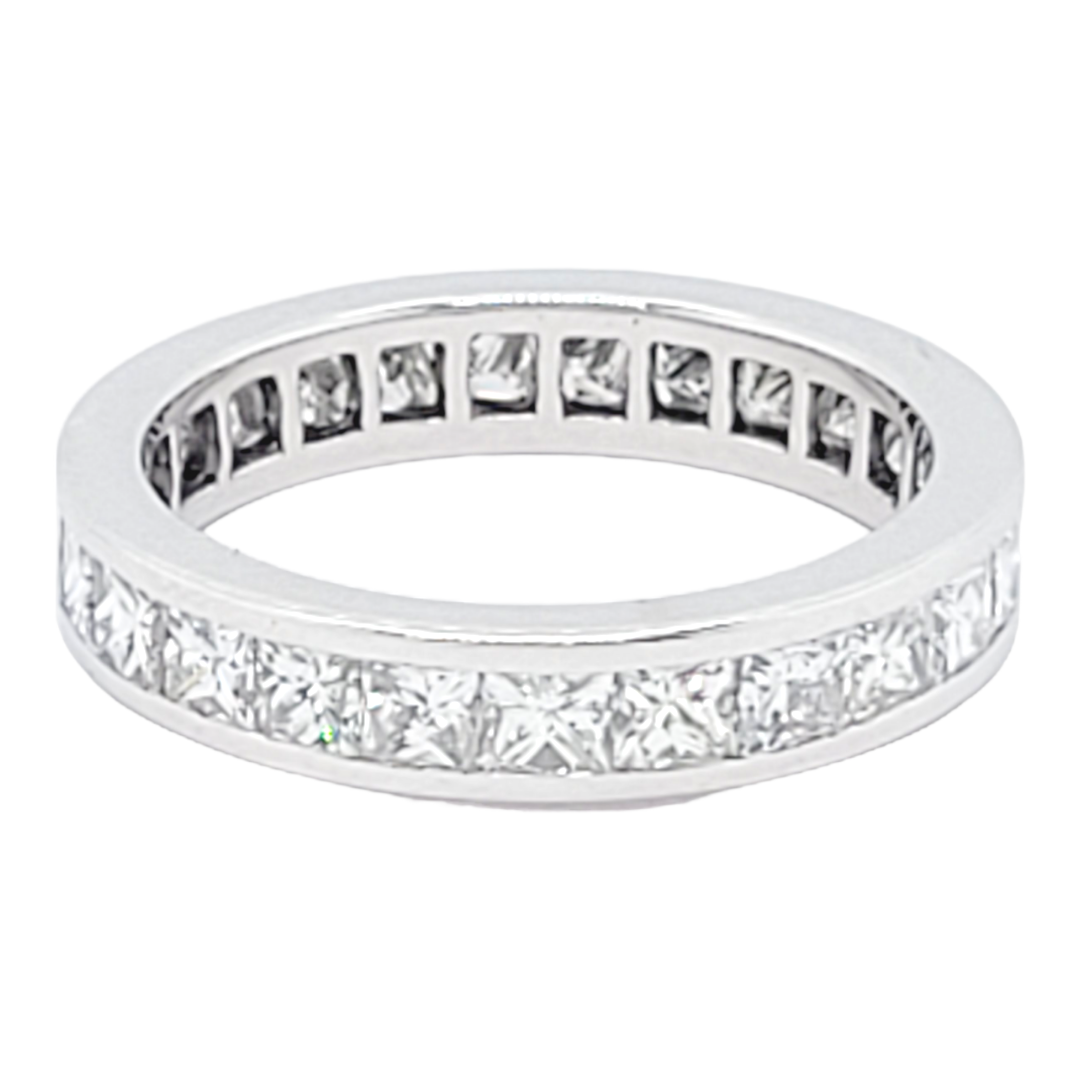 Princess cut diamond full hoop eternity ring