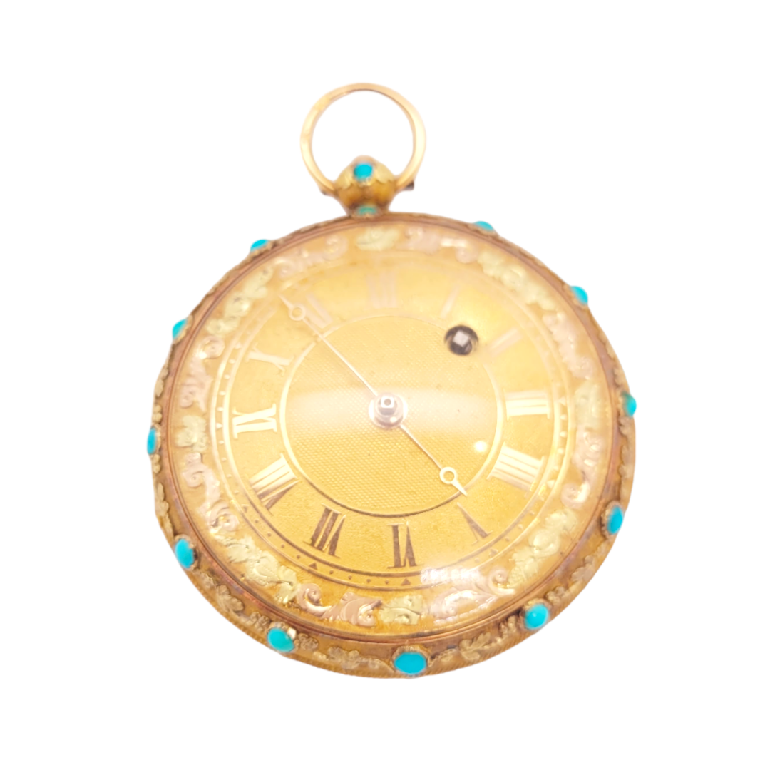 Regency three colour gold ruby and turquoise watch
SKU: 6654