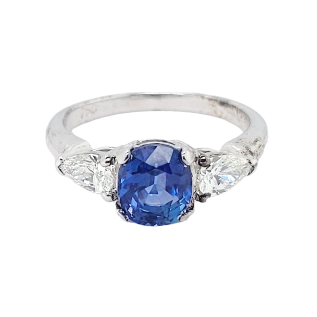 Sapphire and pear shaped diamond engagement ring
SKU: 6688