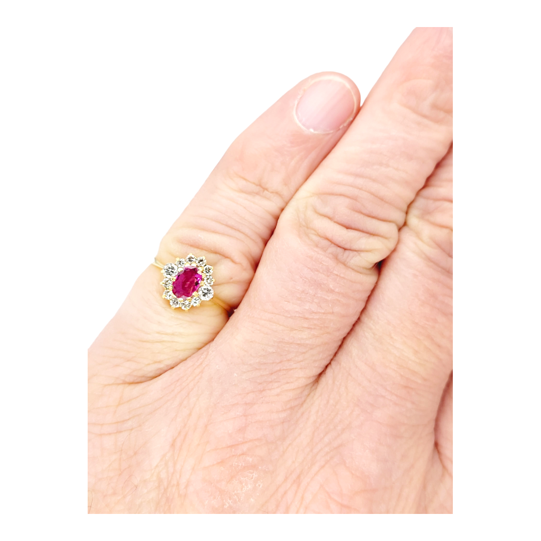 Ruby and diamond cluster ring
SKU: 6681