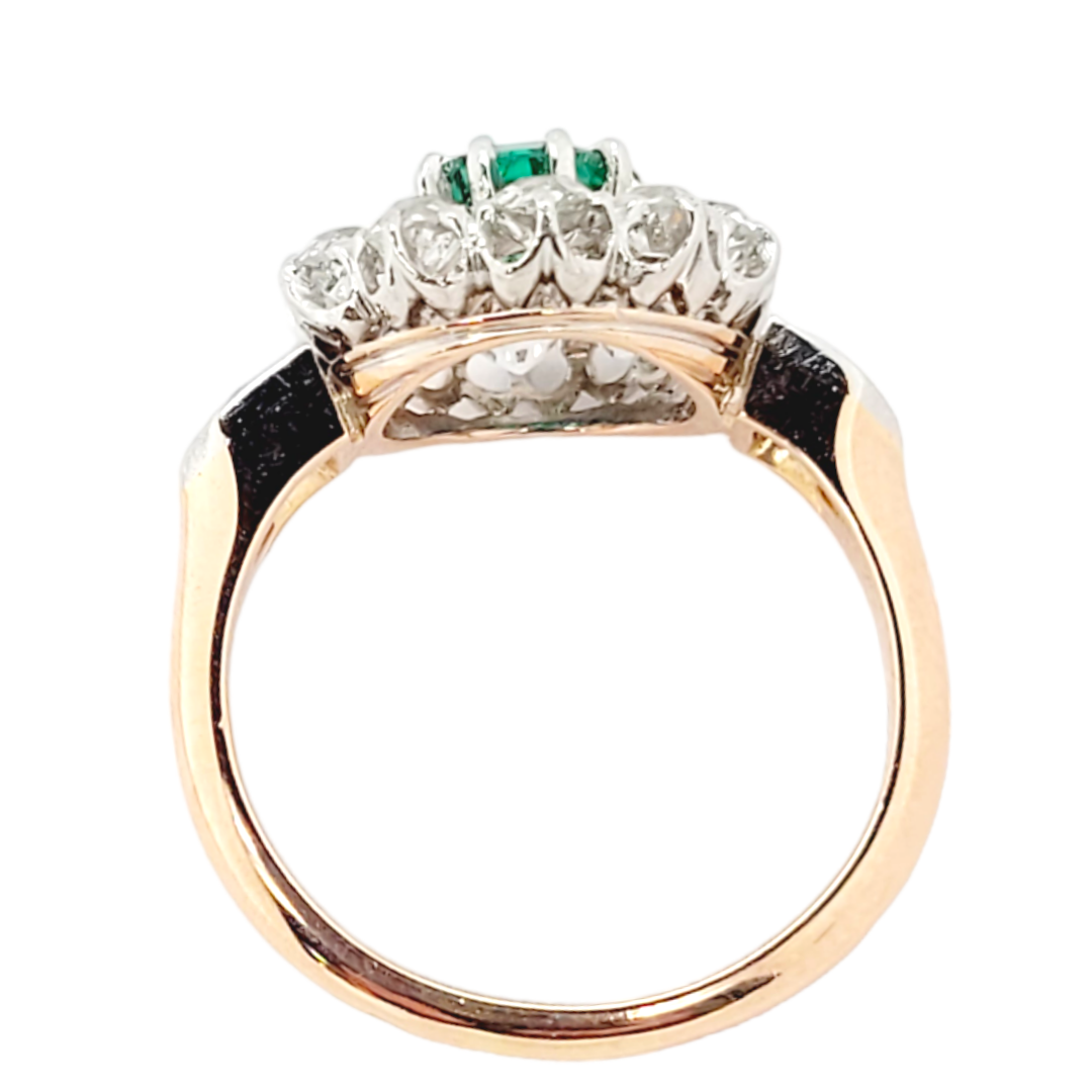 Antique emerald and diamond cluster engagement ring
SKU: 6673