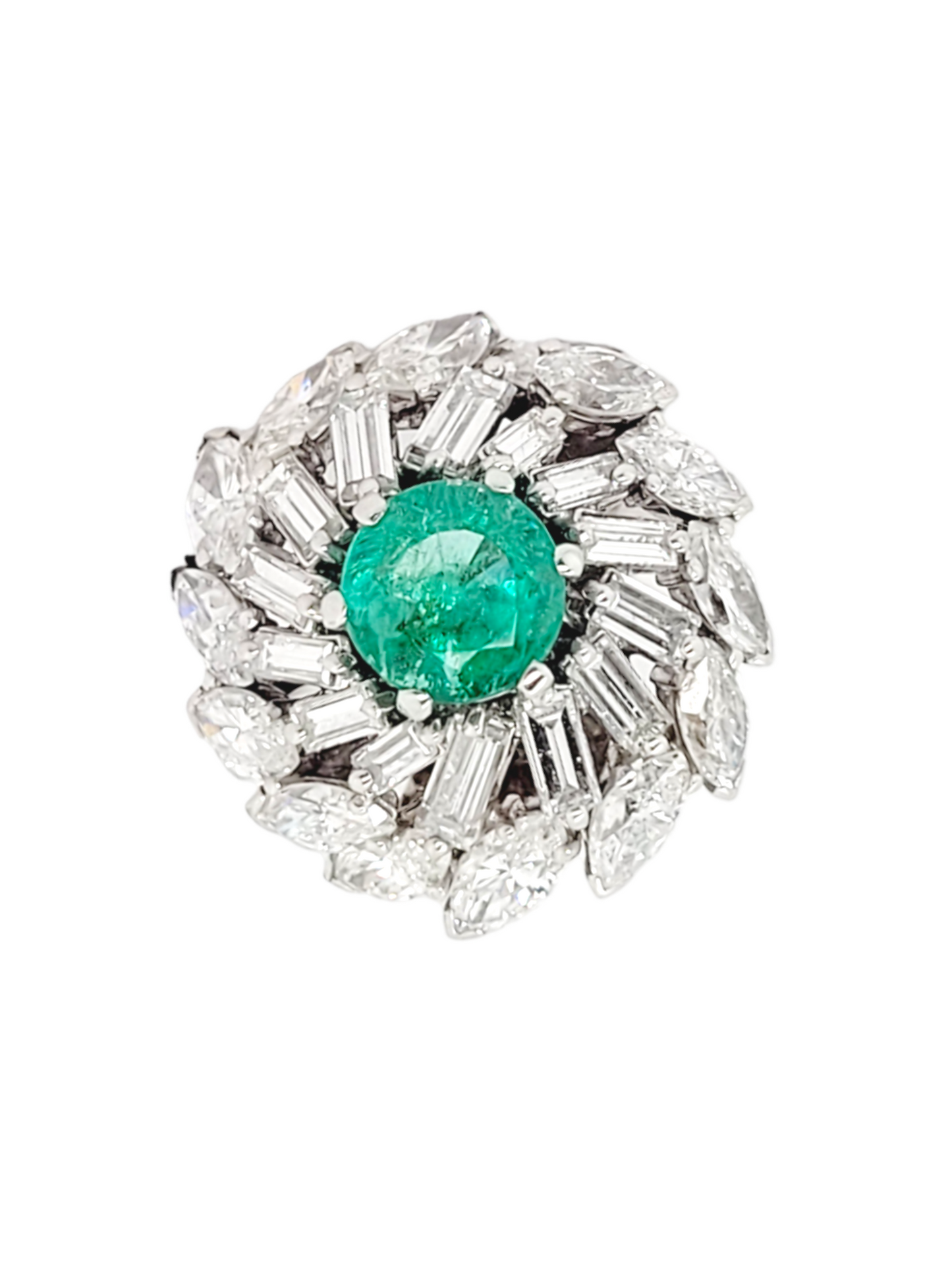 Emerald and marquise and baguette cuts diamond cocktail ring
SKU: 6741