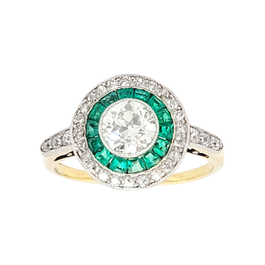 Antique emerald and diamond target ring
SKU: 6770