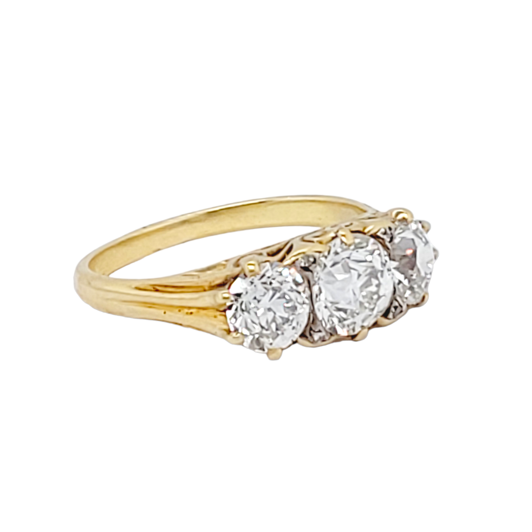 Antique old cut diamond carved half hoop ring
SKU: 6870