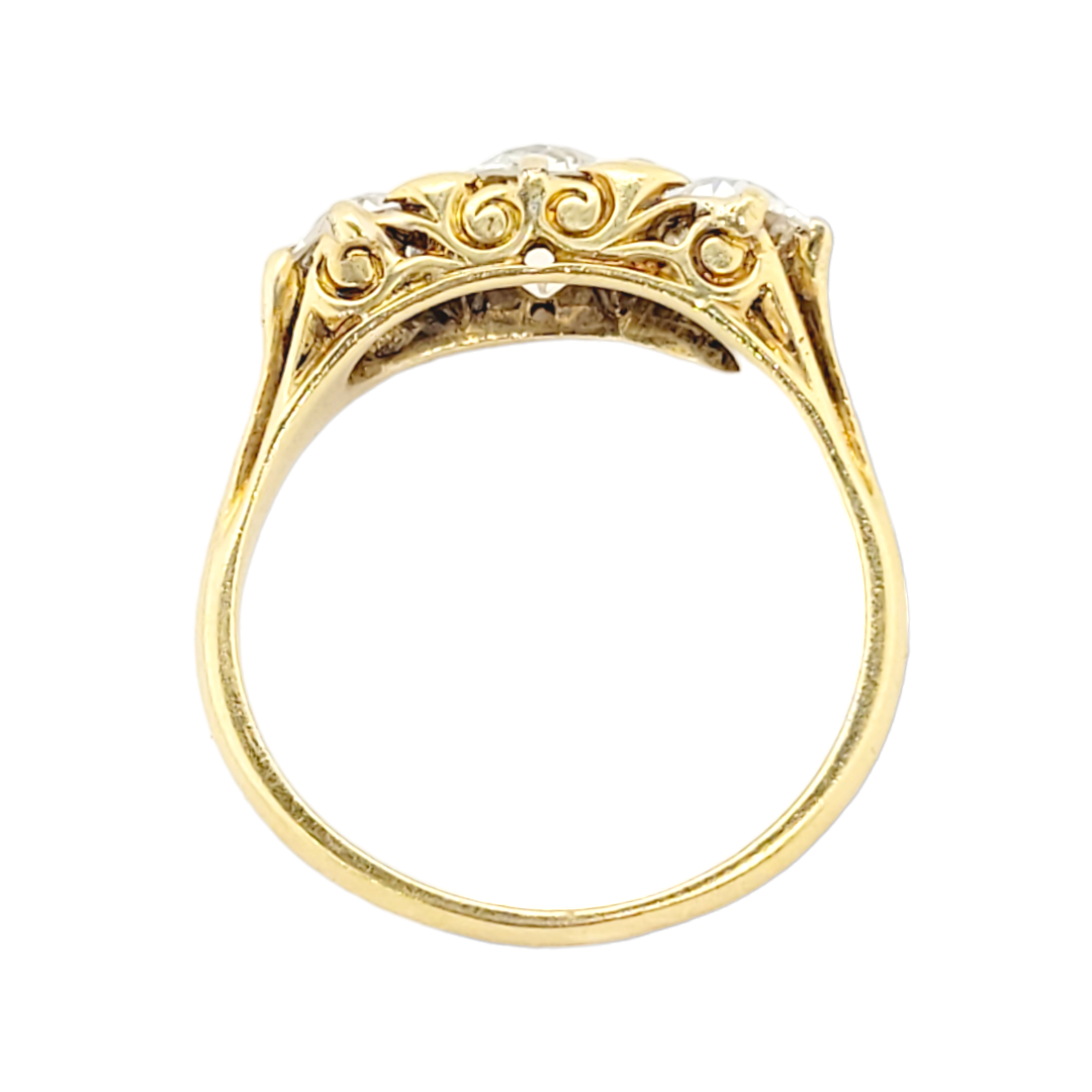 Antique old cut diamond carved half hoop ring
SKU: 6870