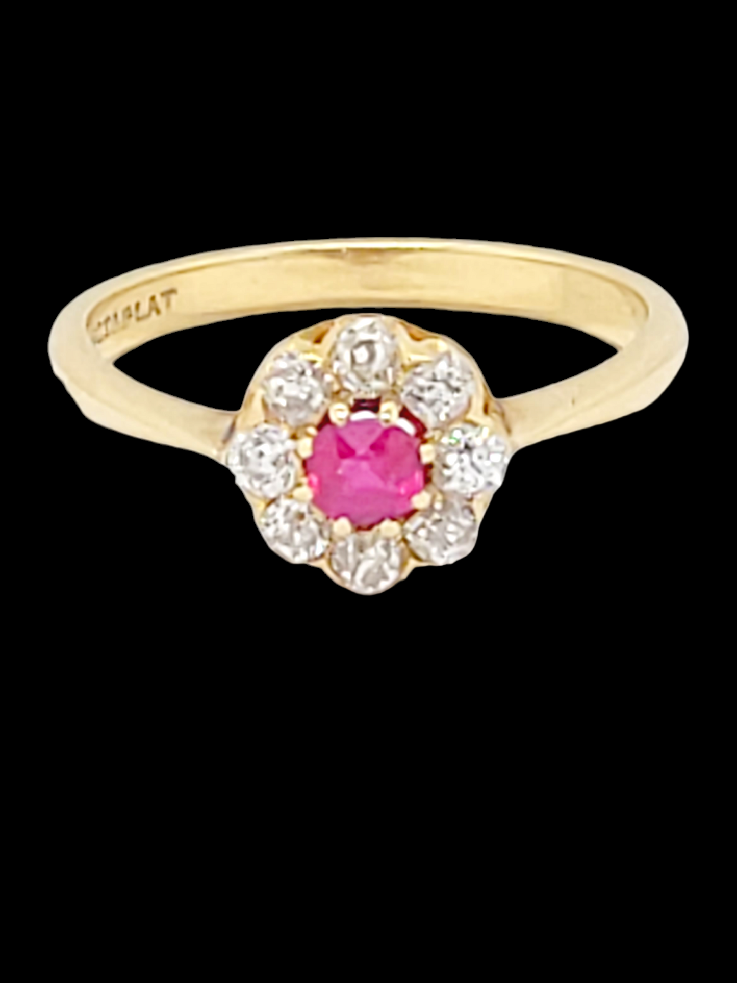 Antique Burmese Ruby and old cut diamond cluster ring
SKU: 6940
