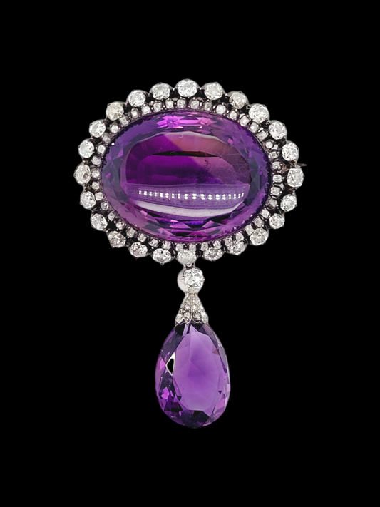 Antique amethyst and diamond brooch
SKU: 6955