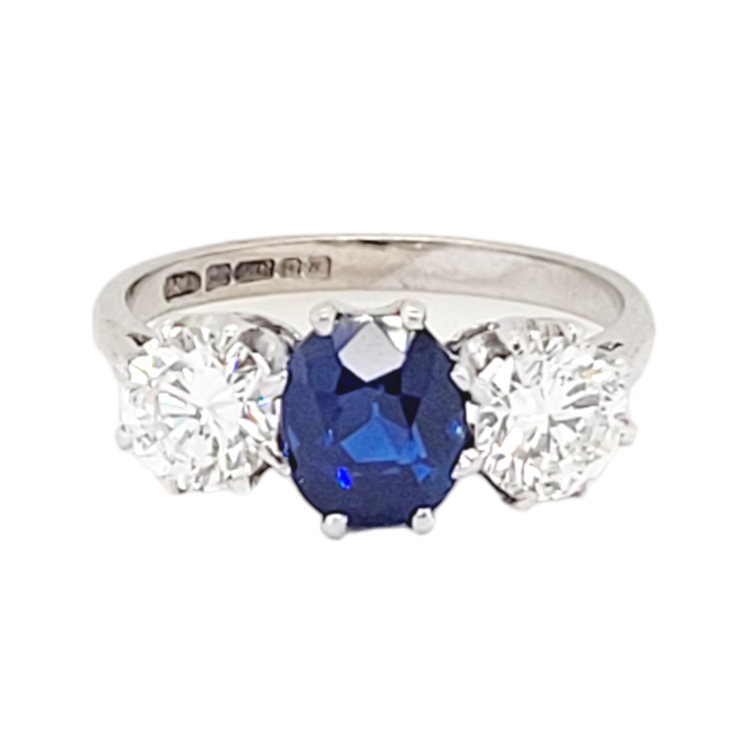 Natural sapphire and diamond engagement ring
SKU: 7009