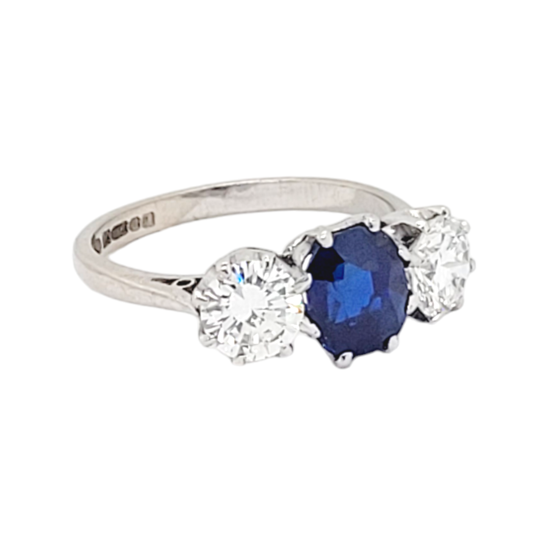 Natural sapphire and diamond engagement ring
SKU: 7009