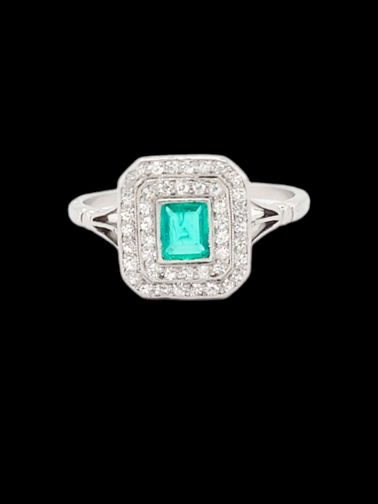 Art deco emerald and diamond engagement ring
SKU: 7123