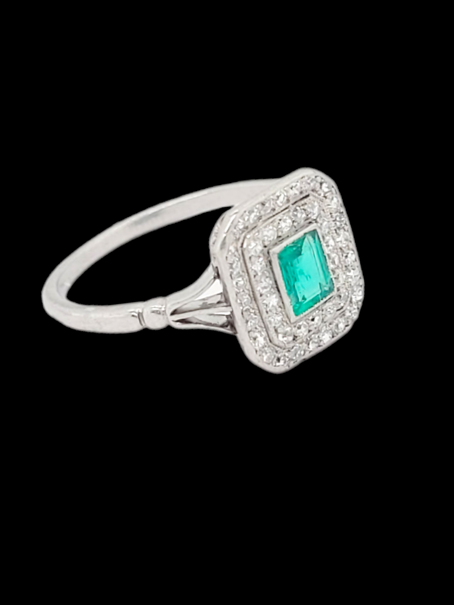Art deco emerald and diamond engagement ring
SKU: 7123