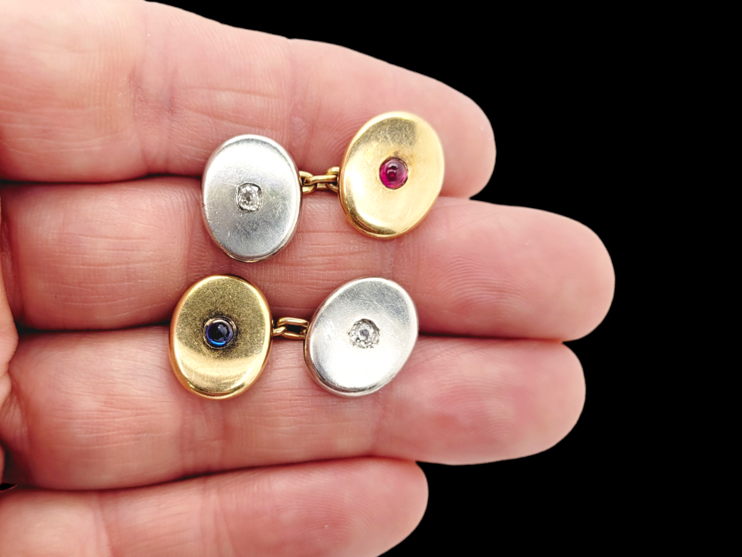 Antique gem set platinum and 18ct gold cufflinks
SKU: 7162
