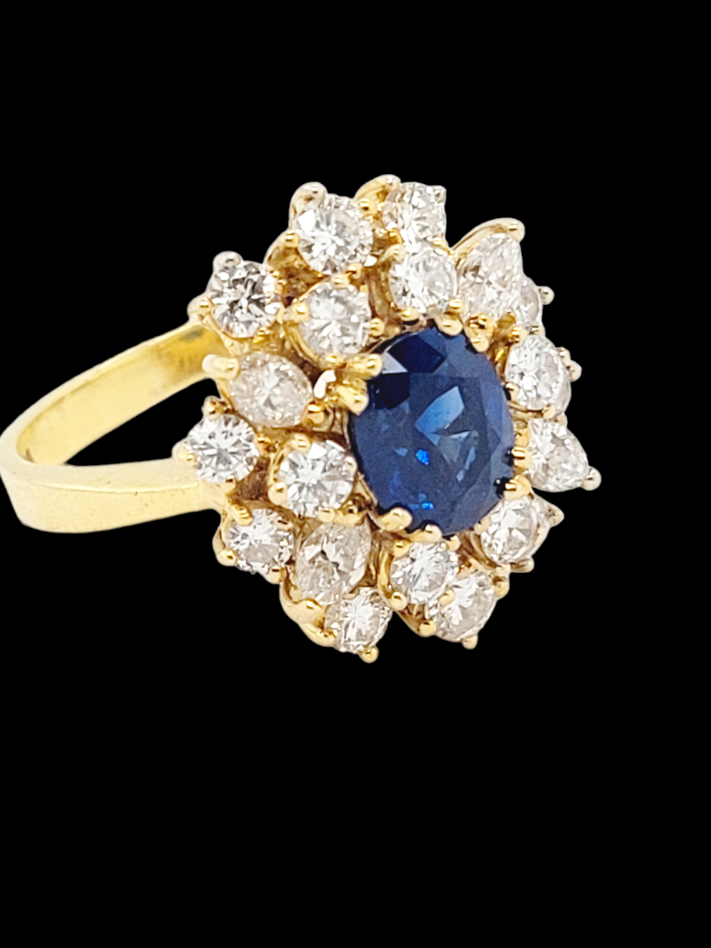 Vintage sapphire and diamond cluster engagement ring
SKU: 7178
